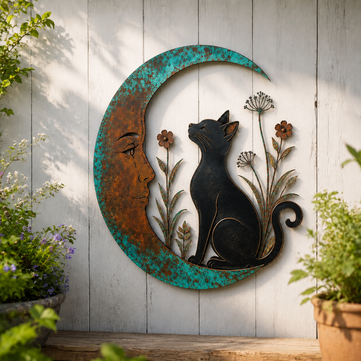 🐝 Creëer Je Eigen Dromerige Rustplek: Luxe Moon & Bee Wanddecoratie voor Buiten