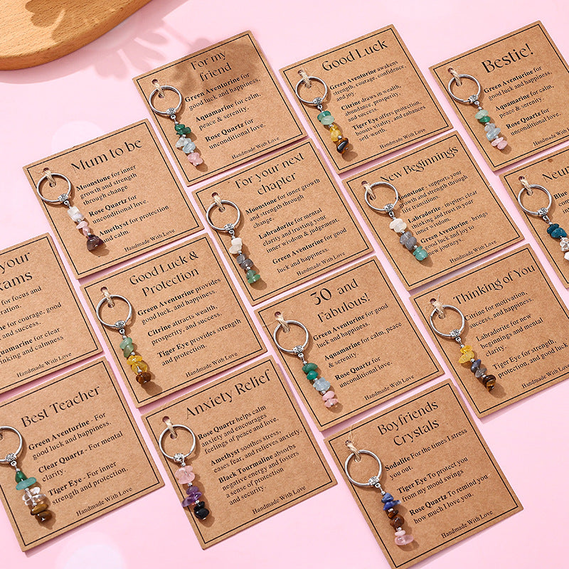 💎 Lahjaidea: Käsintehty Kivihelmi Avaimenperä – Toivon ja Voiman Symboli 💖