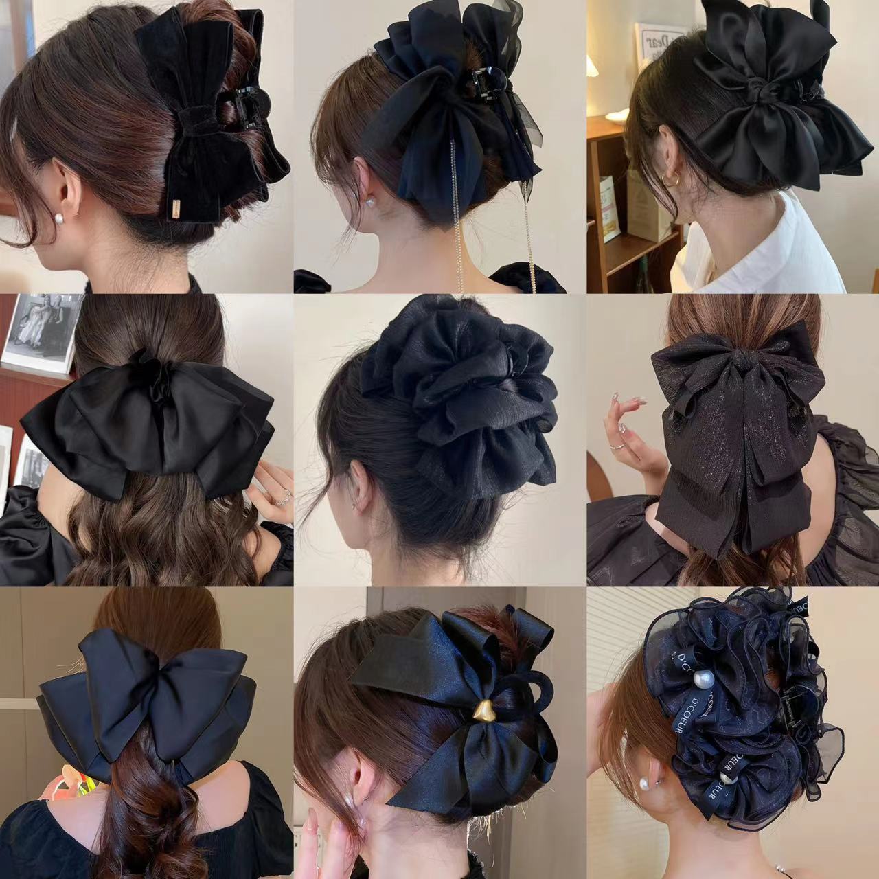 Elegantti rusettihiusklipsi – käsintehty akryylinen hainklipsi rusettikuviolla 🎀
