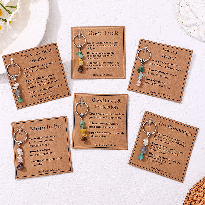 💎 Lahjaidea: Käsintehty Kivihelmi Avaimenperä – Toivon ja Voiman Symboli 💖