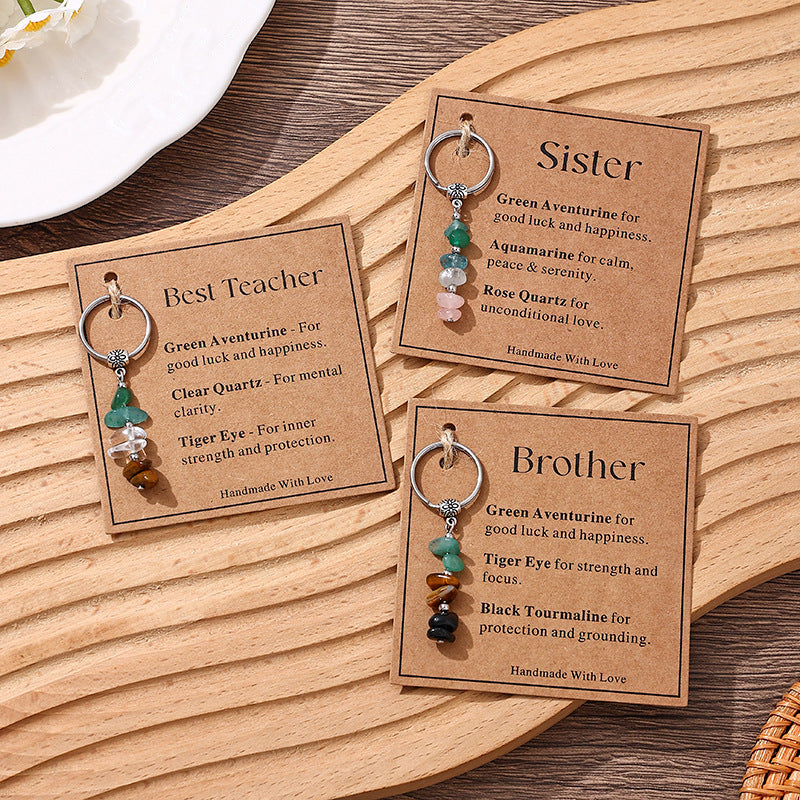 💎 Lahjaidea: Käsintehty Kivihelmi Avaimenperä – Toivon ja Voiman Symboli 💖