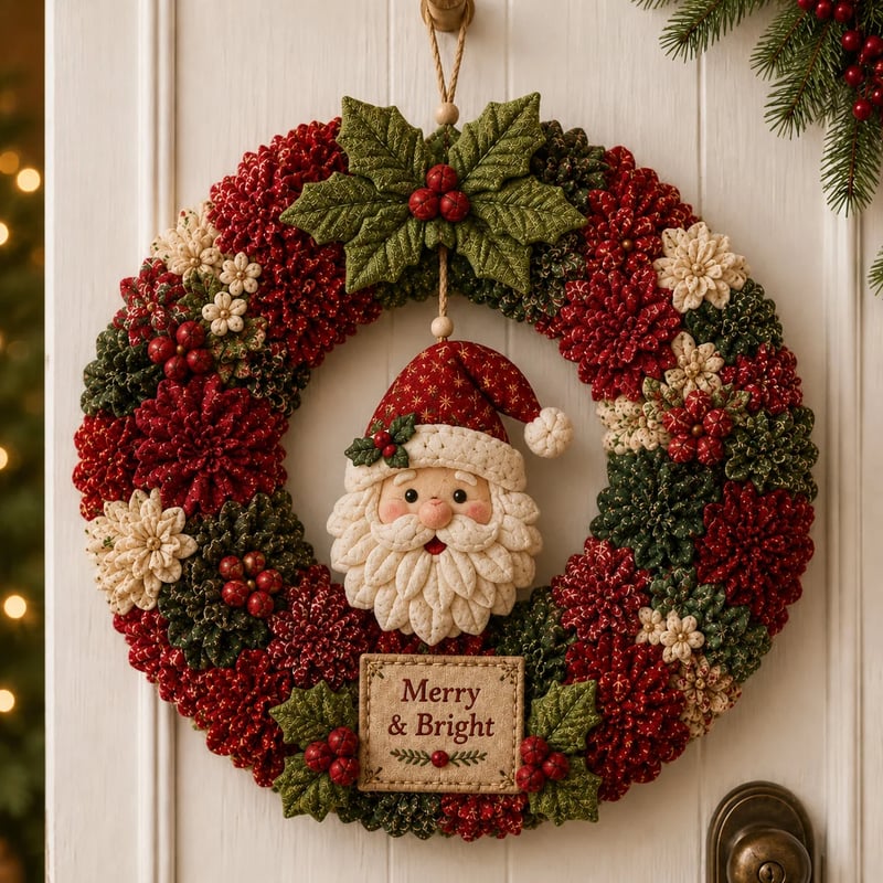 🎄 DIY Kerstkrans Knutselpakket met 3D-Textuur | Ontspannend & Sfeervol voor aan de Deur
