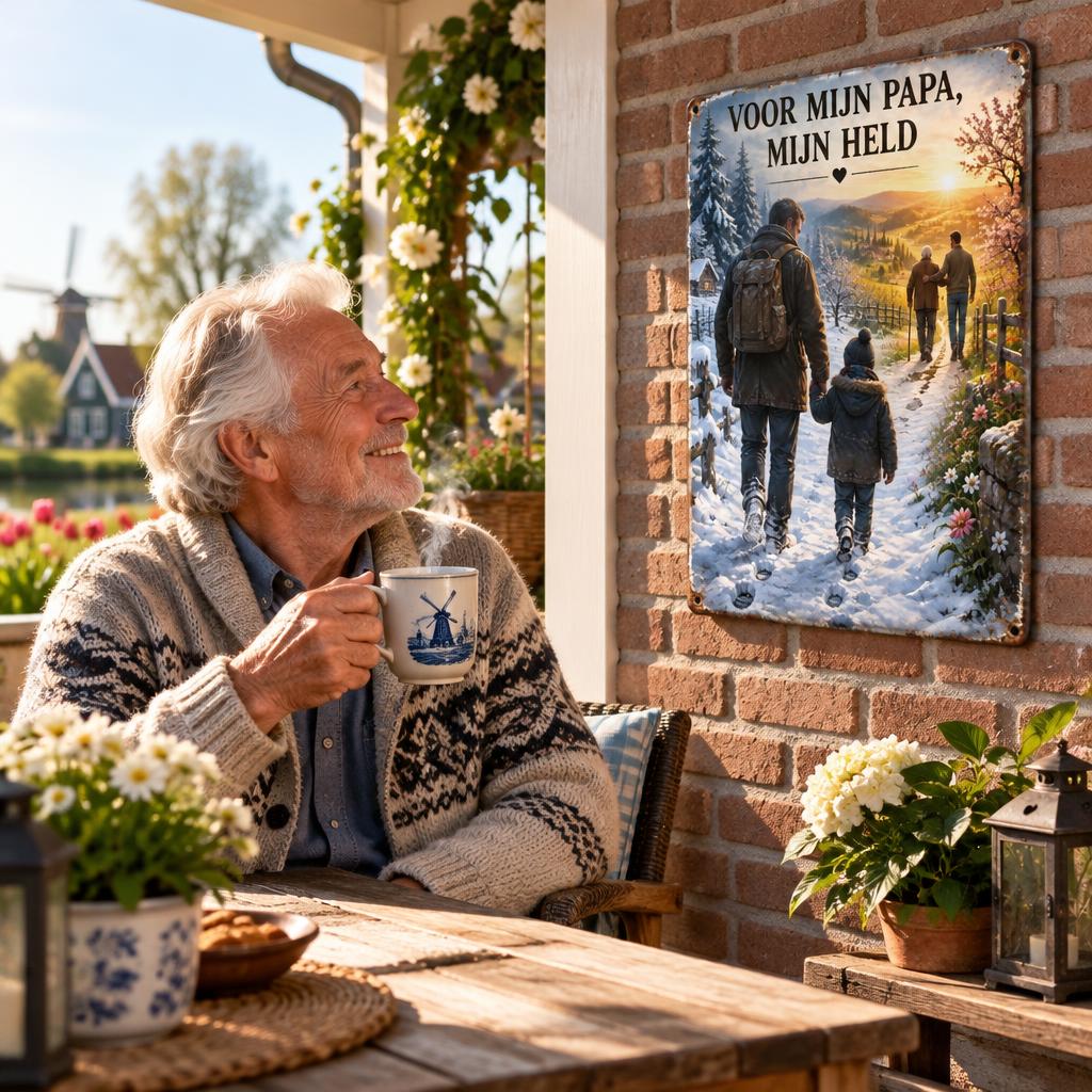 "Voor Mijn Papa, Mijn Held" Metalen Wandbord – Het Most Emotionele Cadeau voor Papa! ❤️
