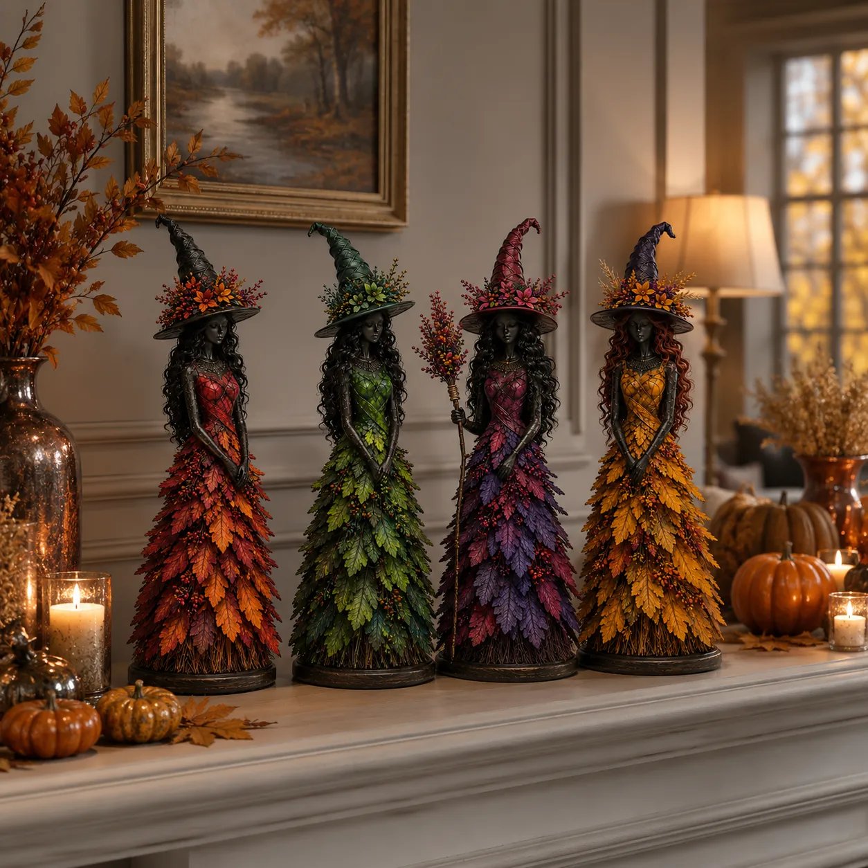 🍂 Prachtige Handgemaakte Herfst Heks – Geef Je Huis & Veranda De Ultieme Warme Sfeer