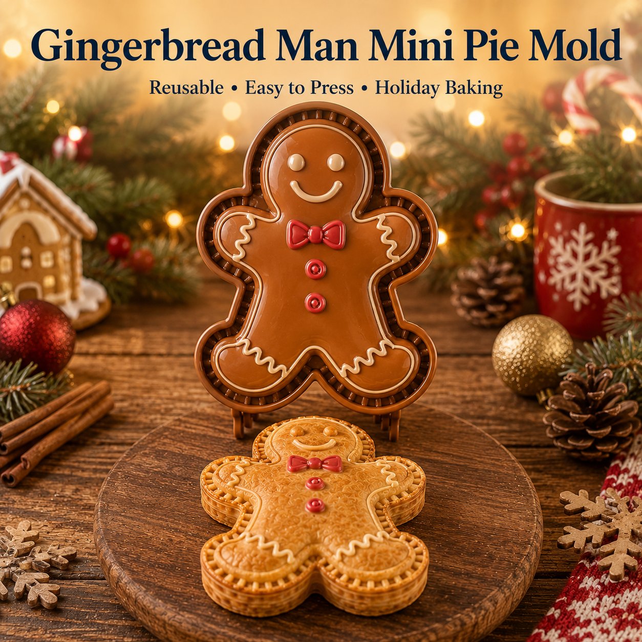 🎅 Gezellig Samen Bakken! 8-in-1 Kerst Mini Taart Stempel Set (Anti-Aanbak & Gedetailleerd)