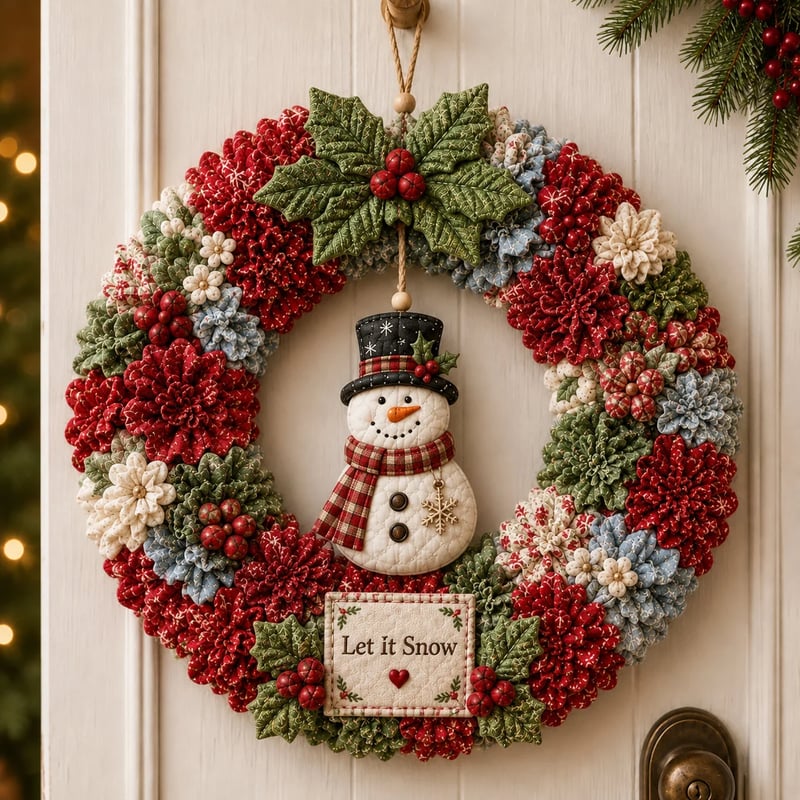 🎄 DIY Kerstkrans Knutselpakket met 3D-Textuur | Ontspannend & Sfeervol voor aan de Deur