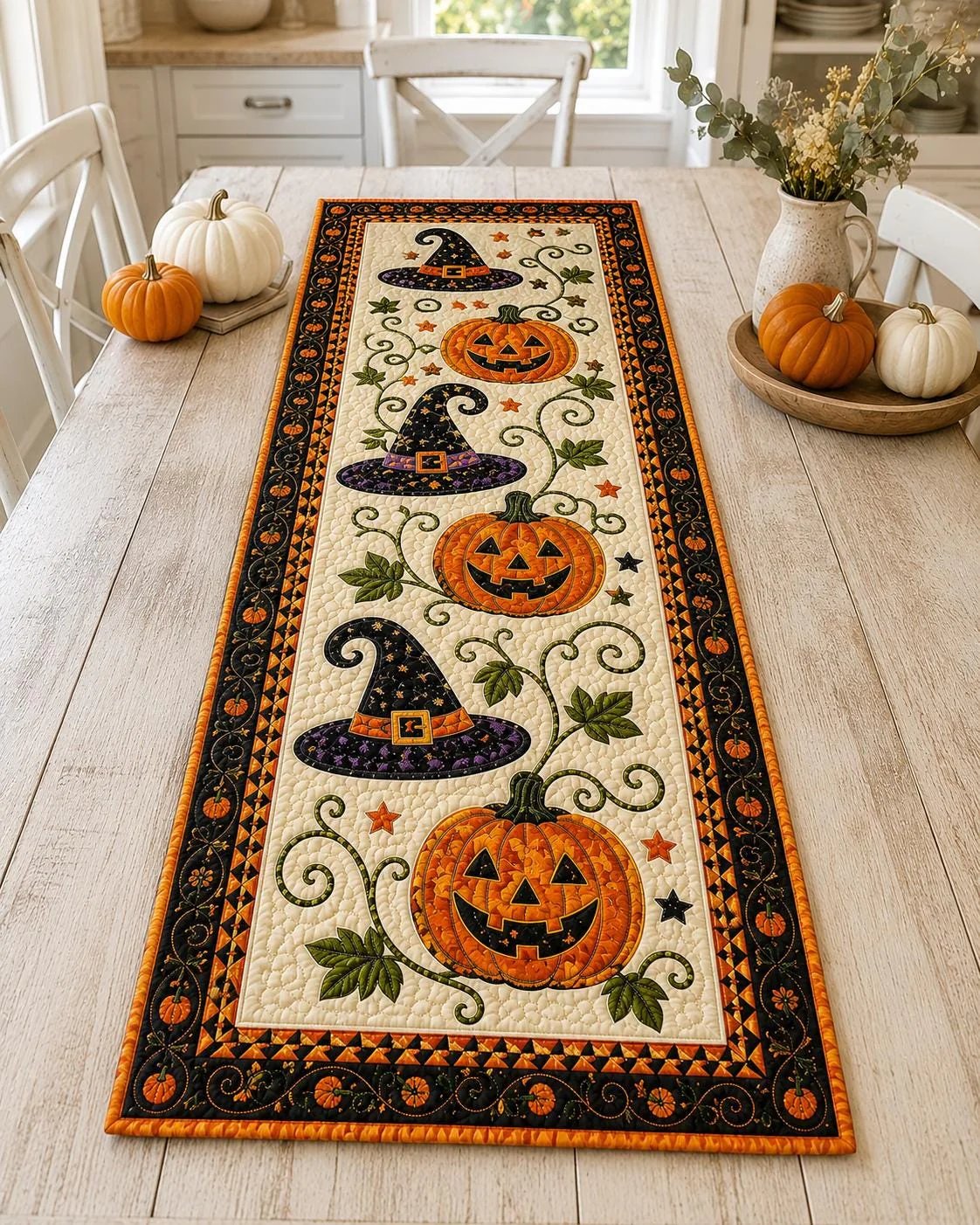 Sfeervolle Herfst & Halloween Tafelloper 🎃 (Luxe Gewatteerd Design)