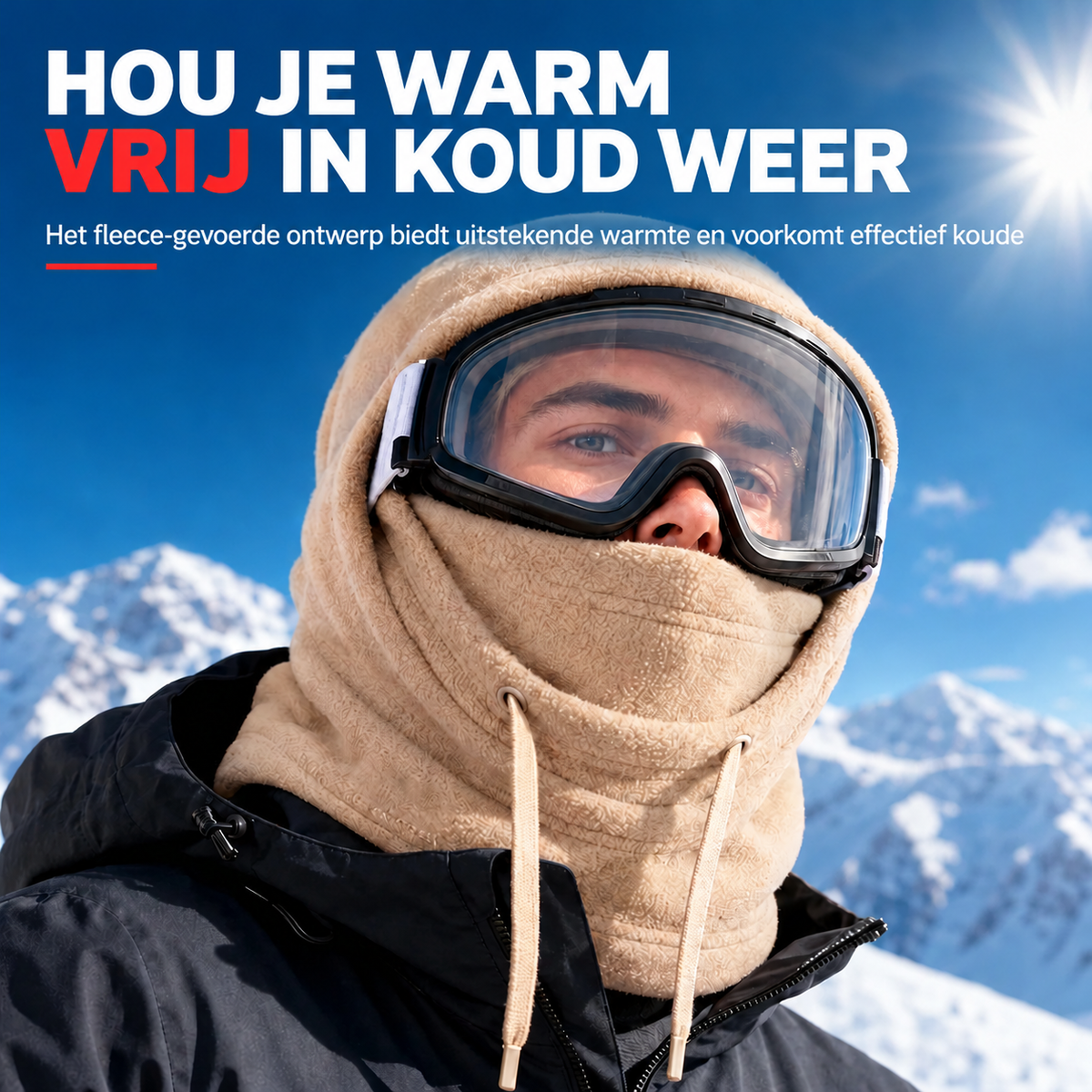 ⛷️ Warme Winter Ski-Balaklava – Dubbellaagse Fleece, Winddicht & Nooit Meer een Beslagen Bril! ❄️✨