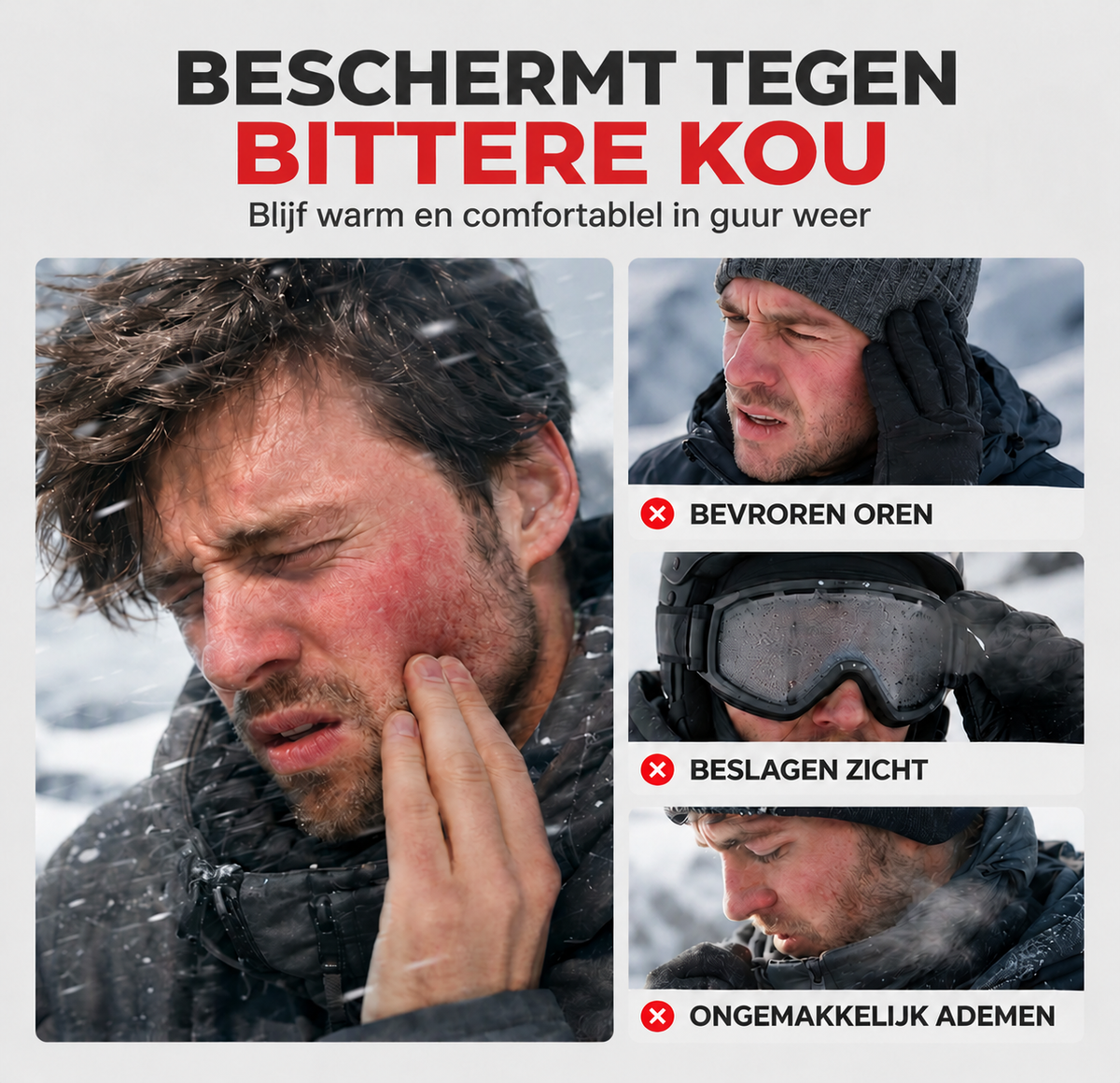 ⛷️ Warme Winter Ski-Balaklava – Dubbellaagse Fleece, Winddicht & Nooit Meer een Beslagen Bril! ❄️✨
