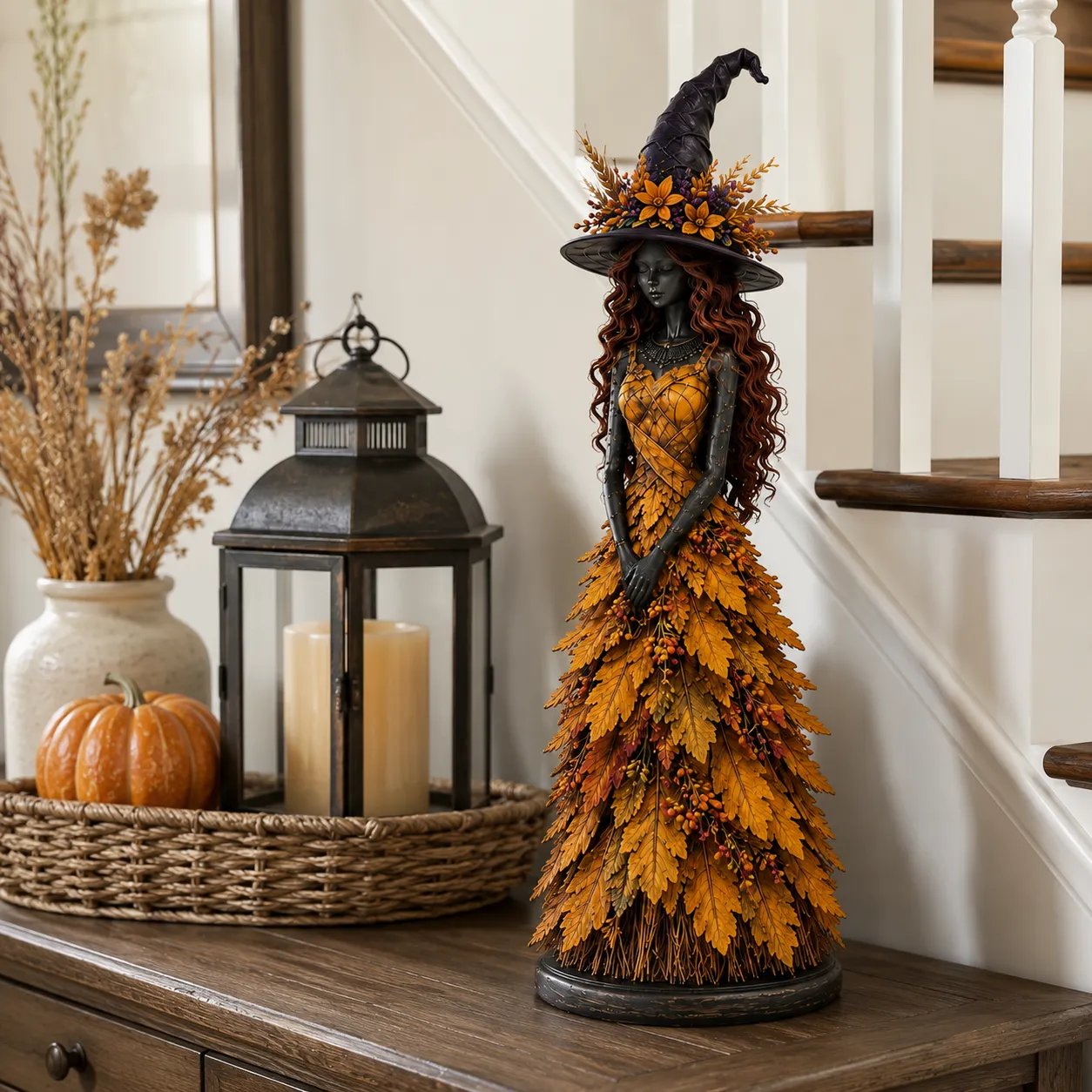 🍂 Prachtige Handgemaakte Herfst Heks – Geef Je Huis & Veranda De Ultieme Warme Sfeer