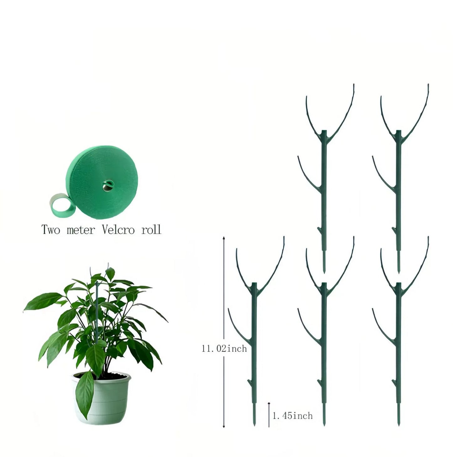 🌿 5 kpl Vihreä Kasvituki - Säädettävä Tukitanko Kiipeville Kasveille (Monstera, Pothos) | Sisä- ja Ulkokäyttöön 💕