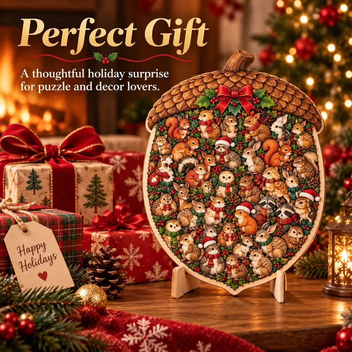 🎄 Bouw Je Eigen Kerstmagie! 3D Houten Kerstpuzzel met Standaard