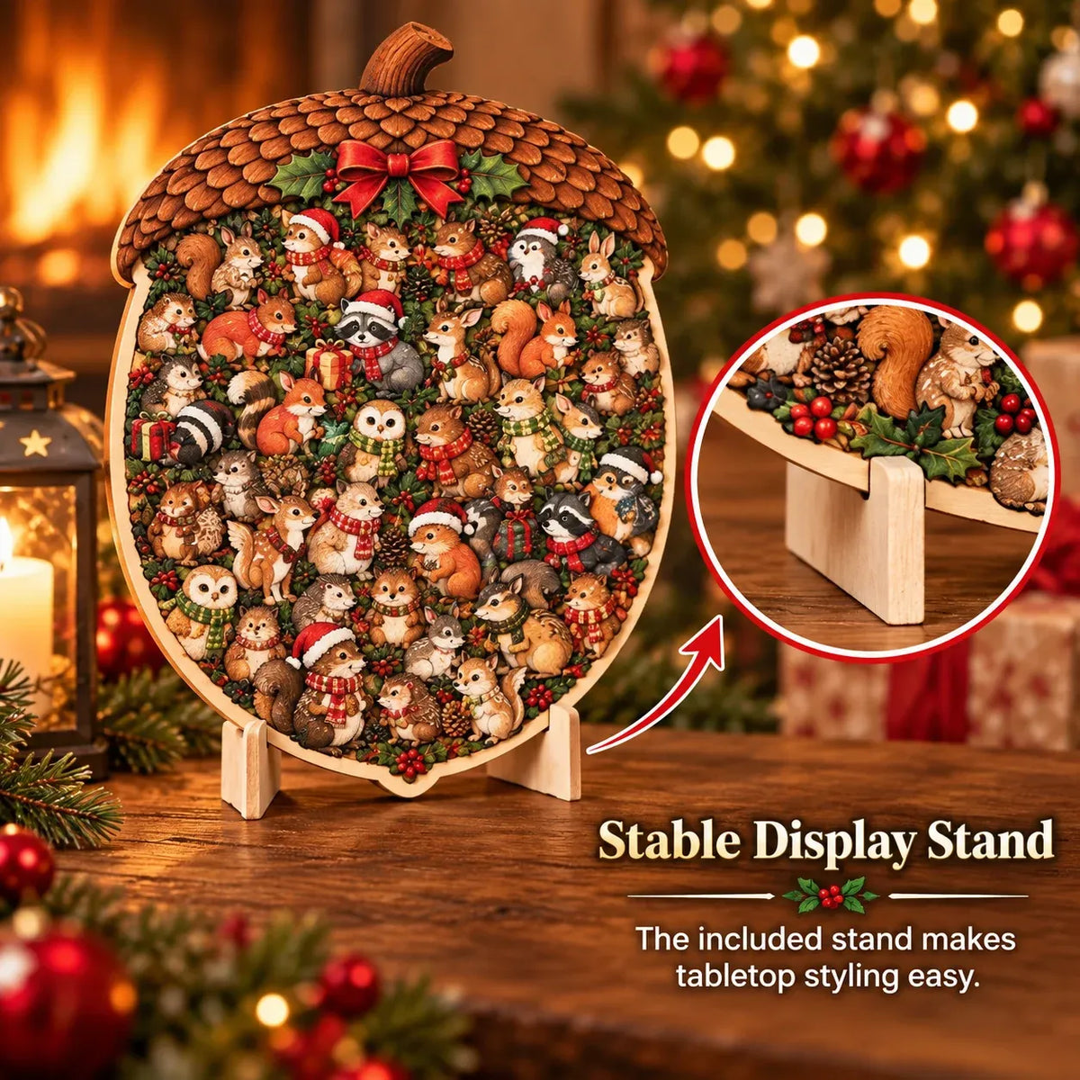 🎄 Bouw Je Eigen Kerstmagie! 3D Houten Kerstpuzzel met Standaard