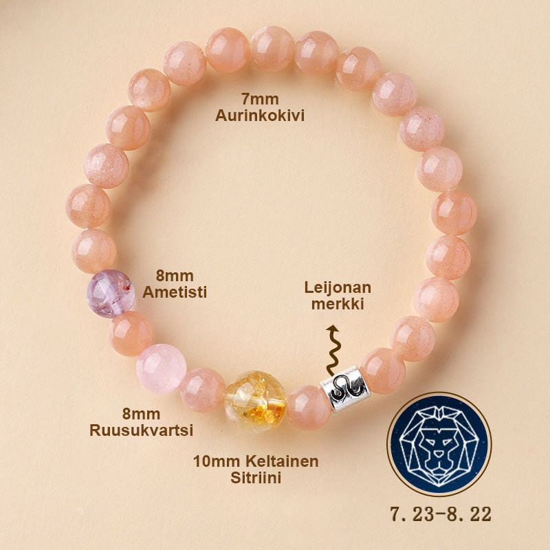 ✨ Henkilökohtainen Horoskooppirannekoru | Aito Luonnonkristalli Energiatasapainottaja 🌌 Täydellinen Lahja 💖