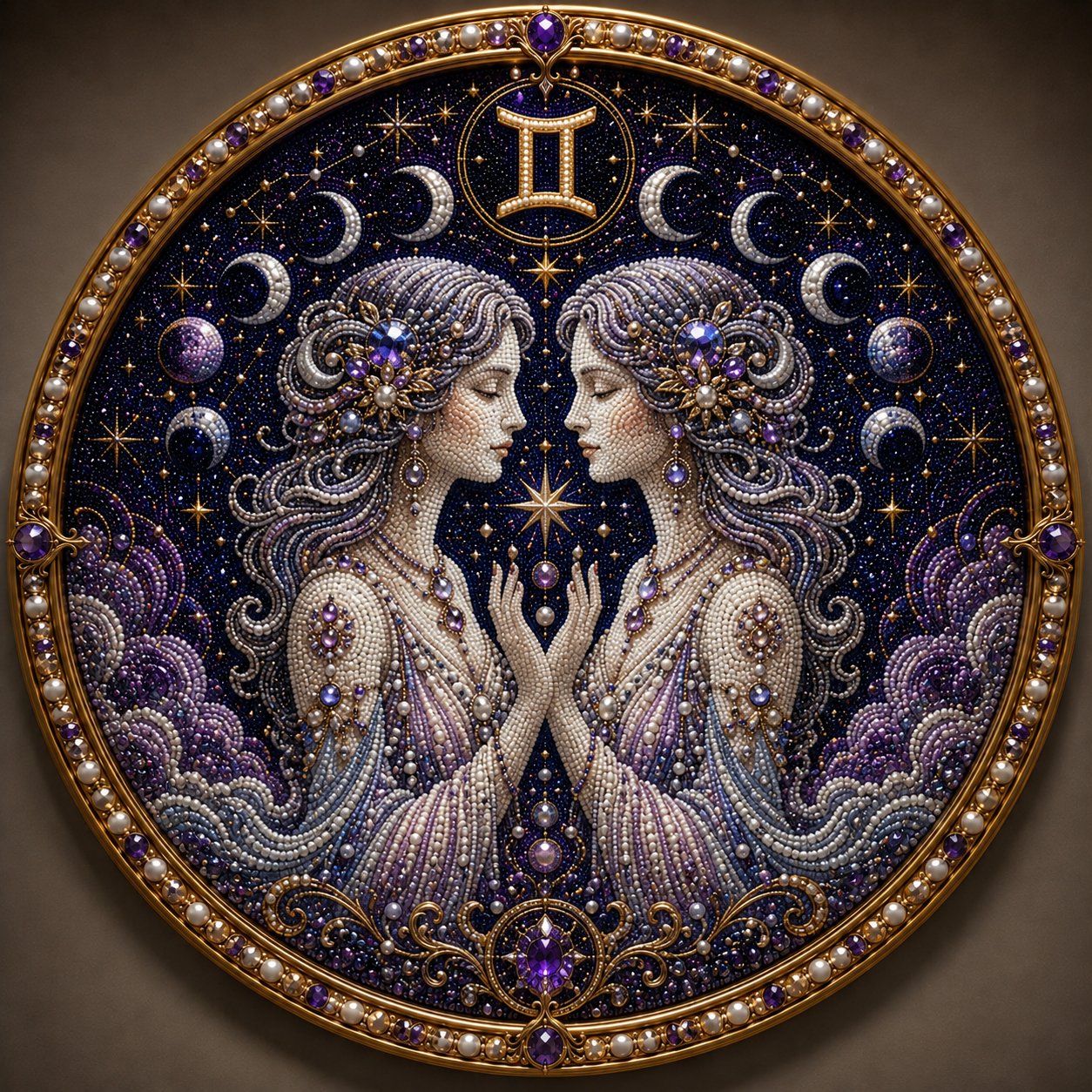 🌙 Magie Aan Je Muur! Luxe 3D Zodiak Parel Kunst Voor Een Sfeervol Huis 🔮