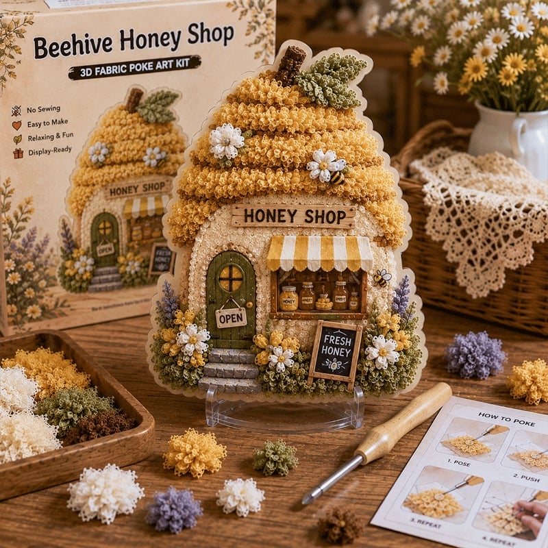 🏡 Geen ervaring of naaiwerk nodig! Prik & ontspan je eigen 3D Sprookjesdorp 🌸