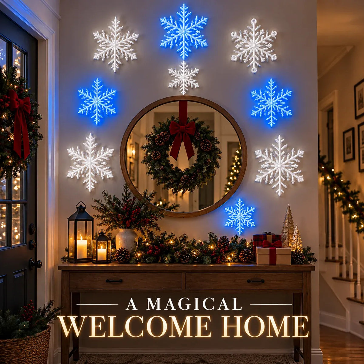 ❄️ Magische 3D Sneeuwvlok LED Wandlamp – Breng Direct Kerstsfeer & Warmte in Huis ✨ (Met Remote)
