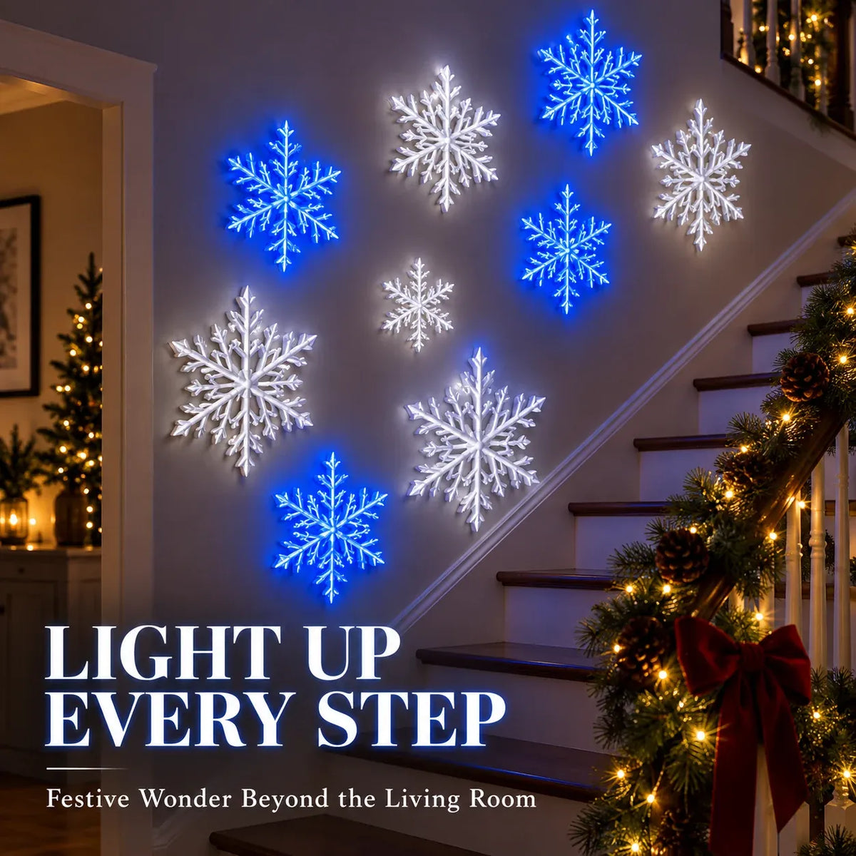❄️ Magische 3D Sneeuwvlok LED Wandlamp – Breng Direct Kerstsfeer & Warmte in Huis ✨ (Met Remote)