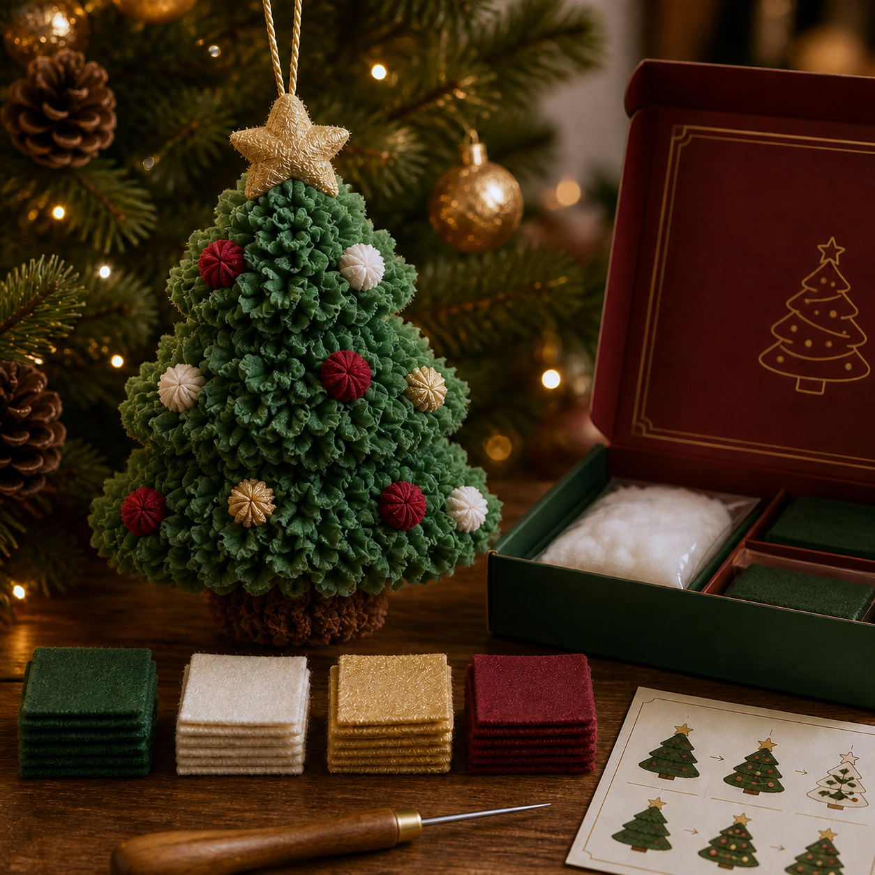 🎄 Maak Je Eigen Magische Kerstdekoratie | 3D DIY Prikpakket Voor Het Hele Gezin