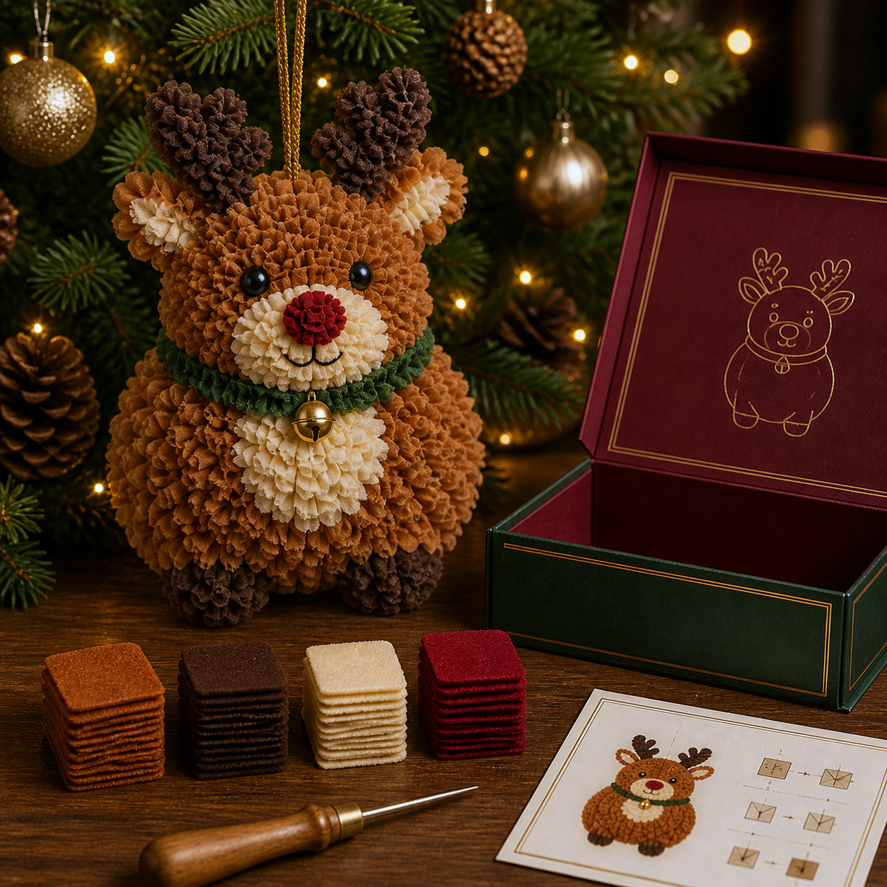 🎄 Maak Je Eigen Magische Kerstdekoratie | 3D DIY Prikpakket Voor Het Hele Gezin