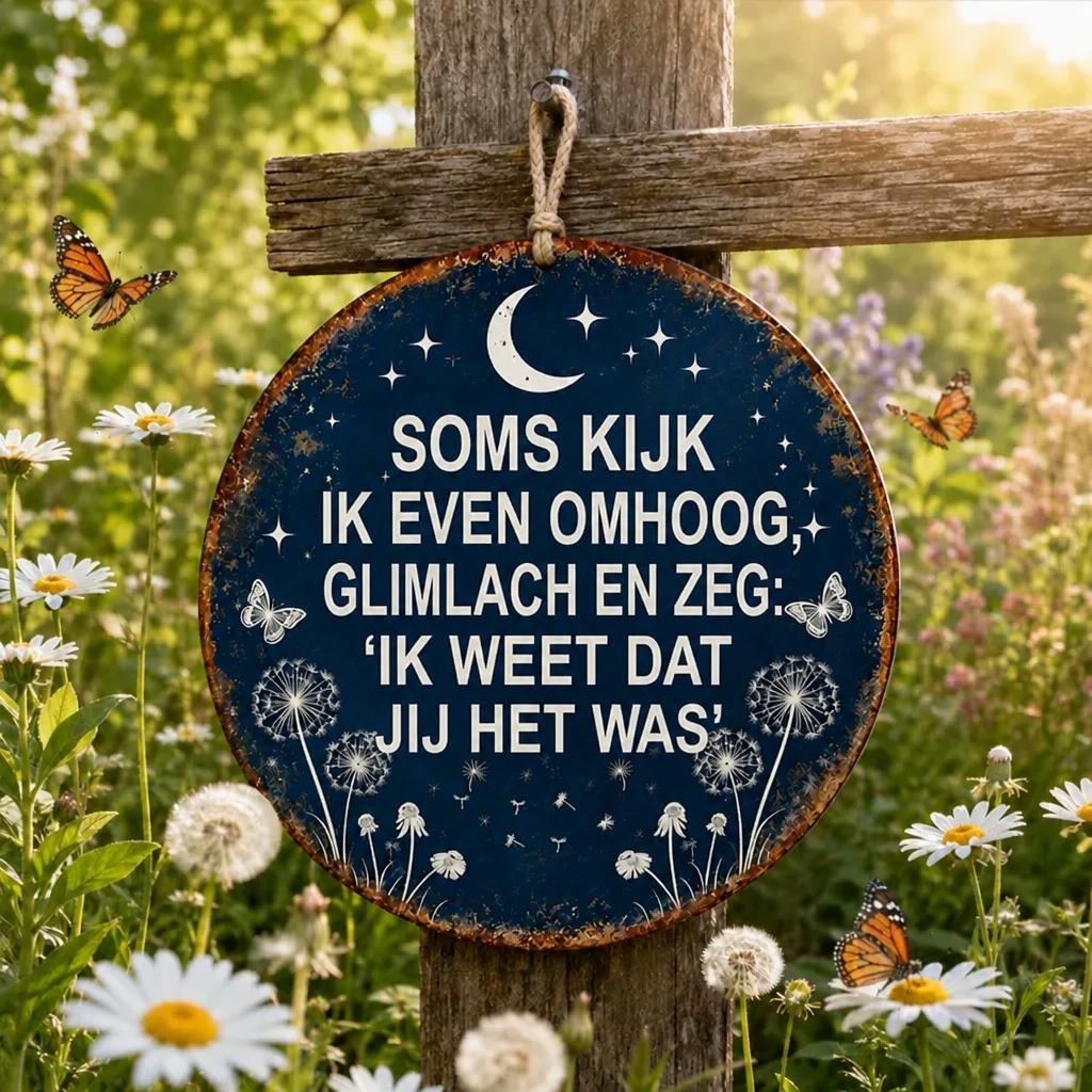 "Ik weet dat jij het was" – Teken van Liefde & Herinnering voor je Tuin 🌙
