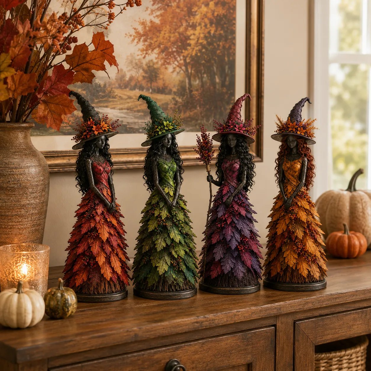 🍂 Prachtige Handgemaakte Herfst Heks – Geef Je Huis & Veranda De Ultieme Warme Sfeer