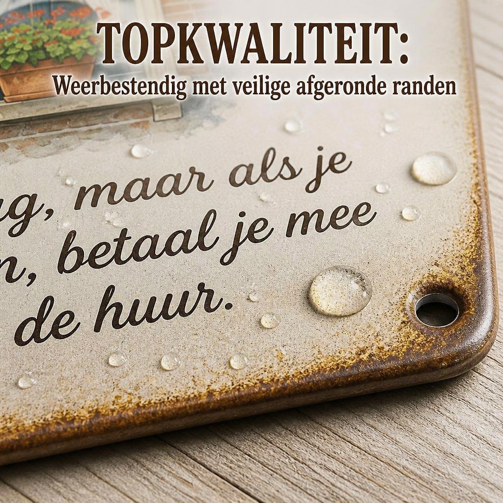 "Kijken Mag, Staren Kost Huur!" 💸 Grappig Vintage Privacy Bord