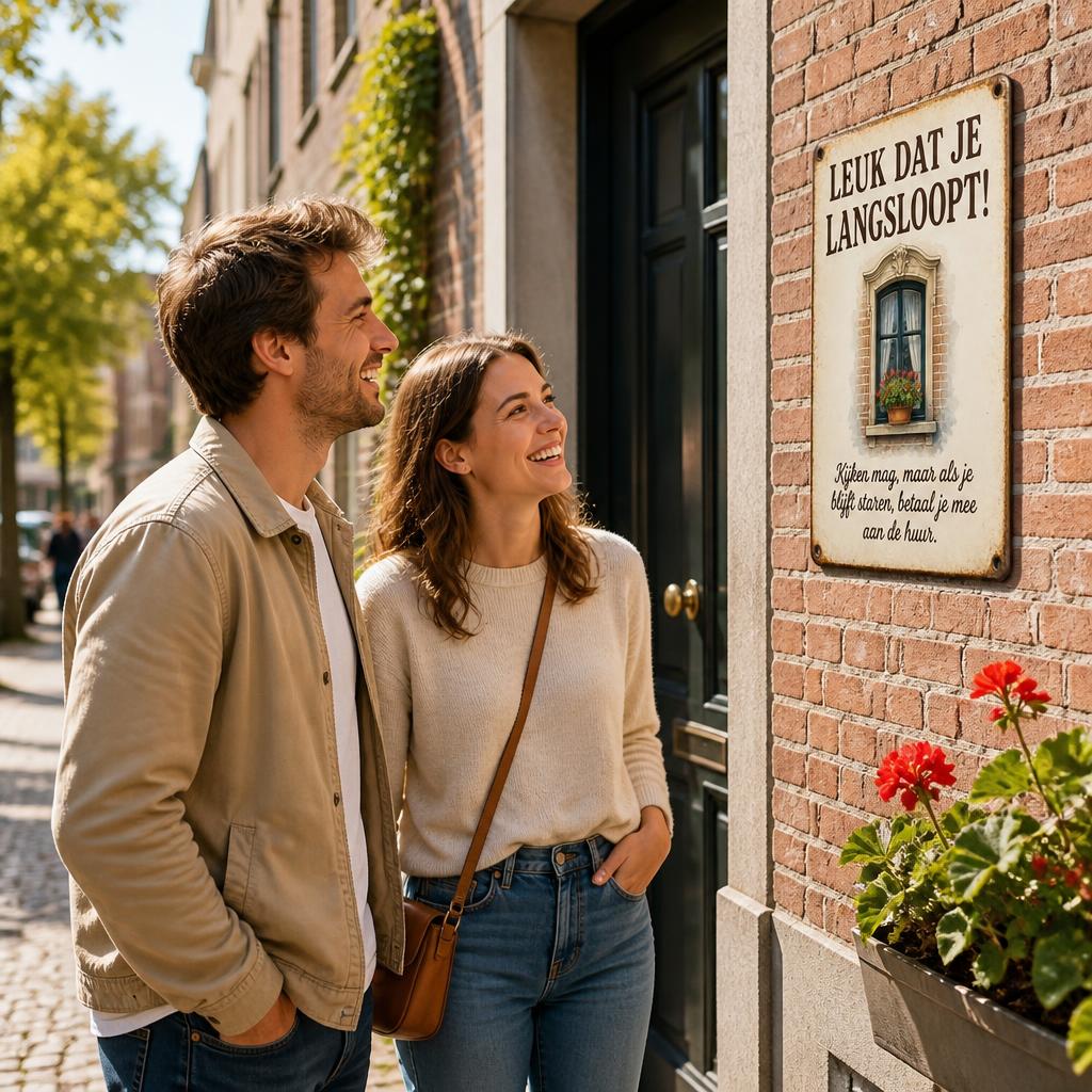 "Kijken Mag, Staren Kost Huur!" 💸 Grappig Vintage Privacy Bord