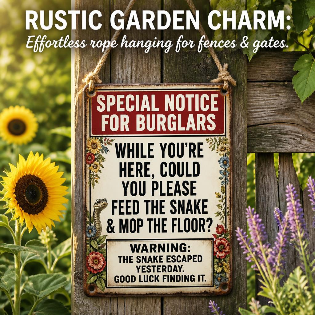 🐍 Special Notice Metalen Bord — Schrik Inbrekers Af met Geniale Retro Humor! 🛑