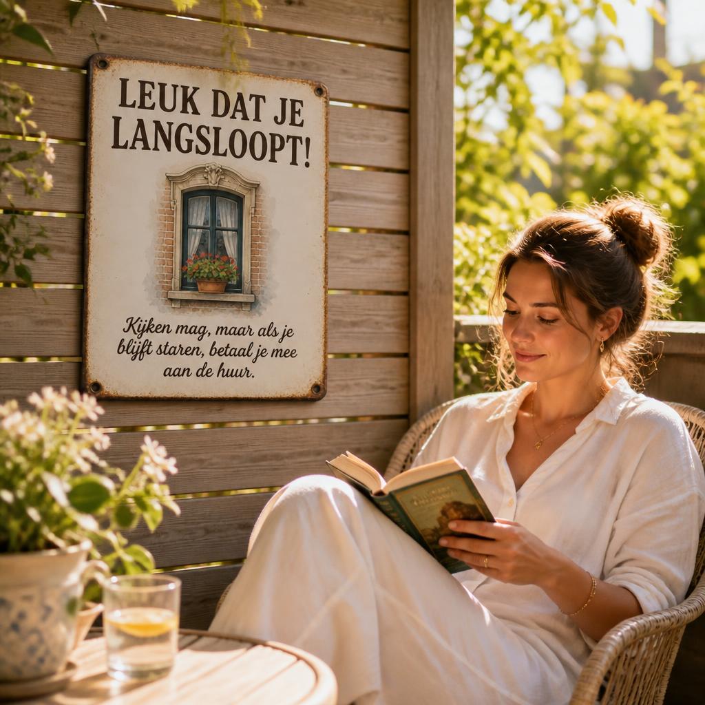 "Kijken Mag, Staren Kost Huur!" 💸 Grappig Vintage Privacy Bord