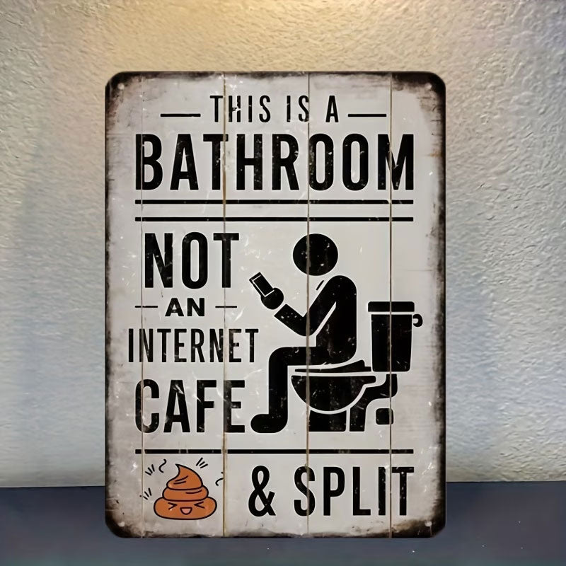 😂 Vintage Metalen Bord Toilet – Geen Internetcafé – Hét Cadeau voor Telefoonverslaafden 🚽