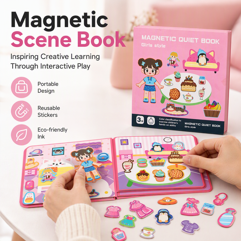 Herbuikbaar Magnetisch Stilteboek - Stimuleert Fantasie & Motoriek 🧠🎁