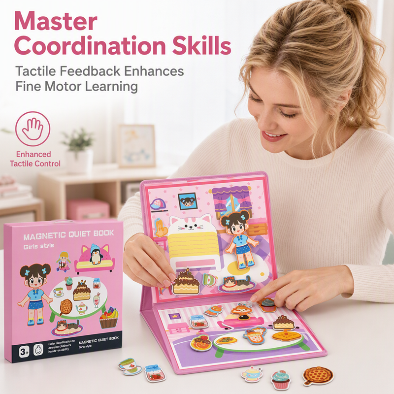Herbuikbaar Magnetisch Stilteboek - Stimuleert Fantasie & Motoriek 🧠🎁