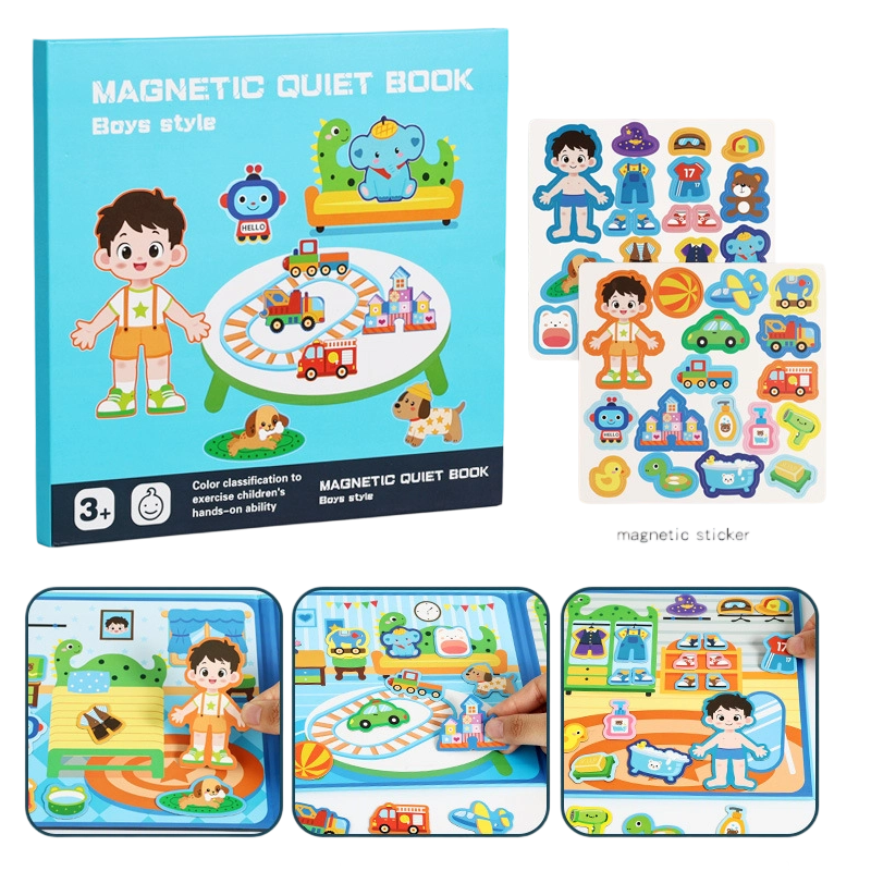 Herbuikbaar Magnetisch Stilteboek - Stimuleert Fantasie & Motoriek 🧠🎁