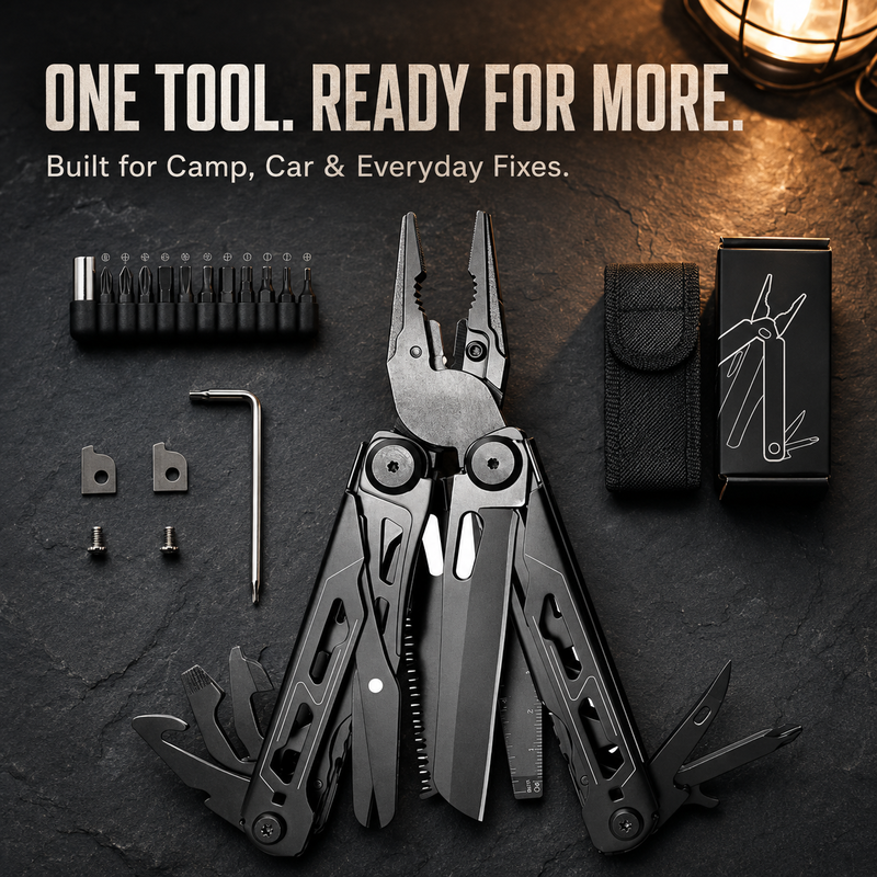 🛠️ 13-in-1 Heavy-Duty Multitool Tang Met Veerschaar & Riem-Etui | Onverwoestbaar Noodgereedschap Voor Auto & Camping 🚗 Camping