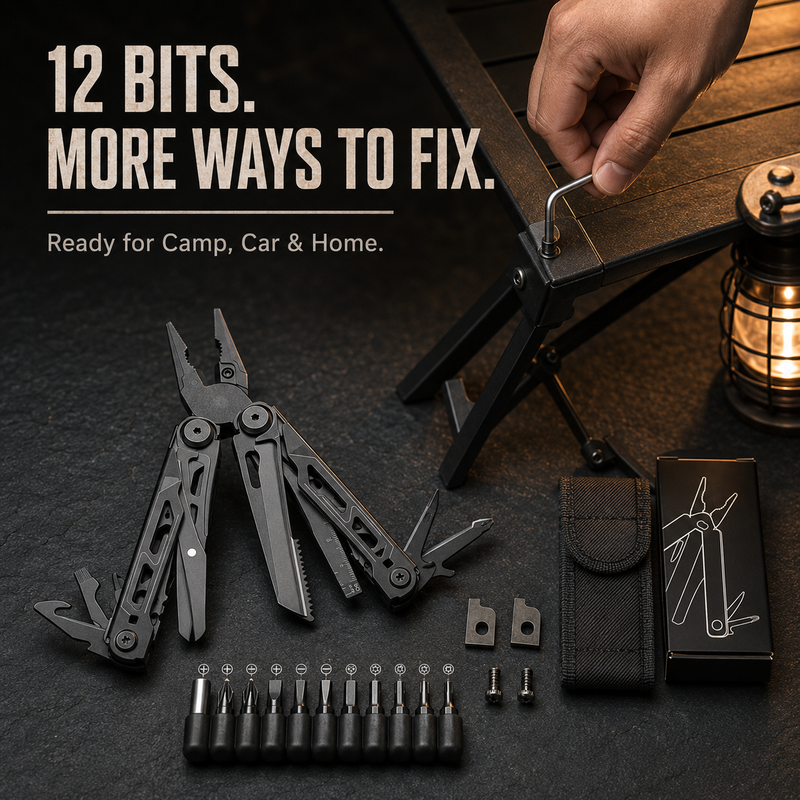 🛠️ 13-in-1 Heavy-Duty Multitool Tang Met Veerschaar & Riem-Etui | Onverwoestbaar Noodgereedschap Voor Auto & Camping 🚗 Camping