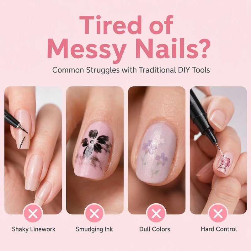 Nail Art Pennen Set (24 Kleuren) – Salonwaardige Nagels in Één Penstreep! 💅