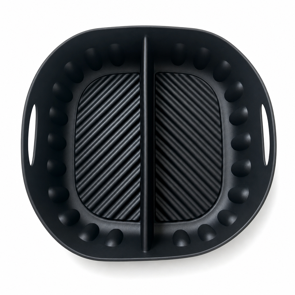 🍳 Nooit Meer je Airfryer Schrobben! – Dubbele Siliconen Bakmat