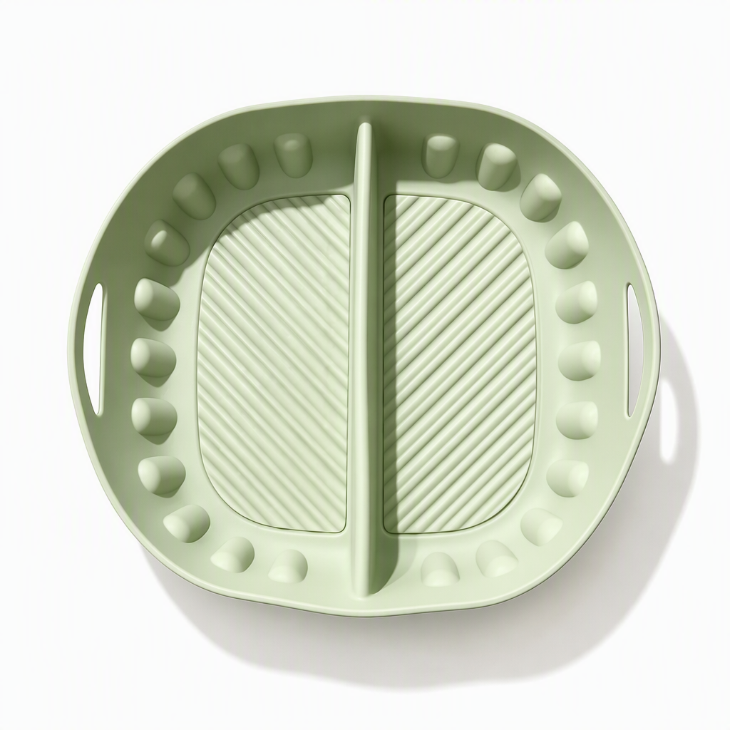🍳 Nooit Meer je Airfryer Schrobben! – Dubbele Siliconen Bakmat