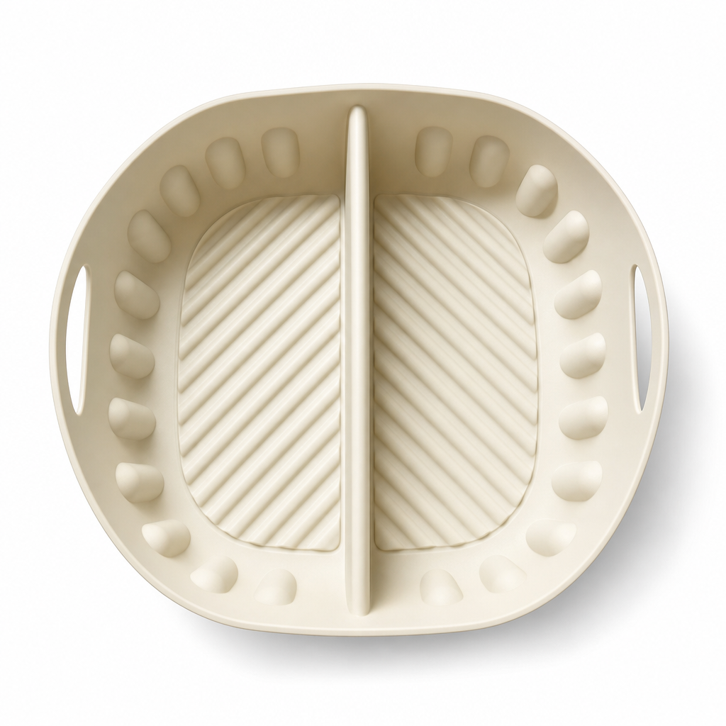 🍳 Nooit Meer je Airfryer Schrobben! – Dubbele Siliconen Bakmat