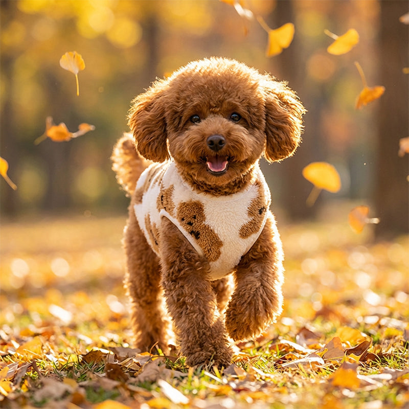 🐾 Warm Hondenvest met Pluche Voering – Super Zacht & Schattig Berendesign! 🧸❤️
