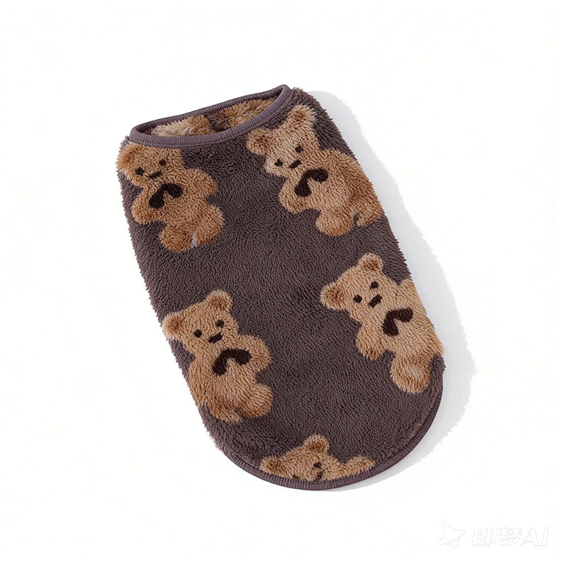 🐾 Warm Hondenvest met Pluche Voering – Super Zacht & Schattig Berendesign! 🧸❤️