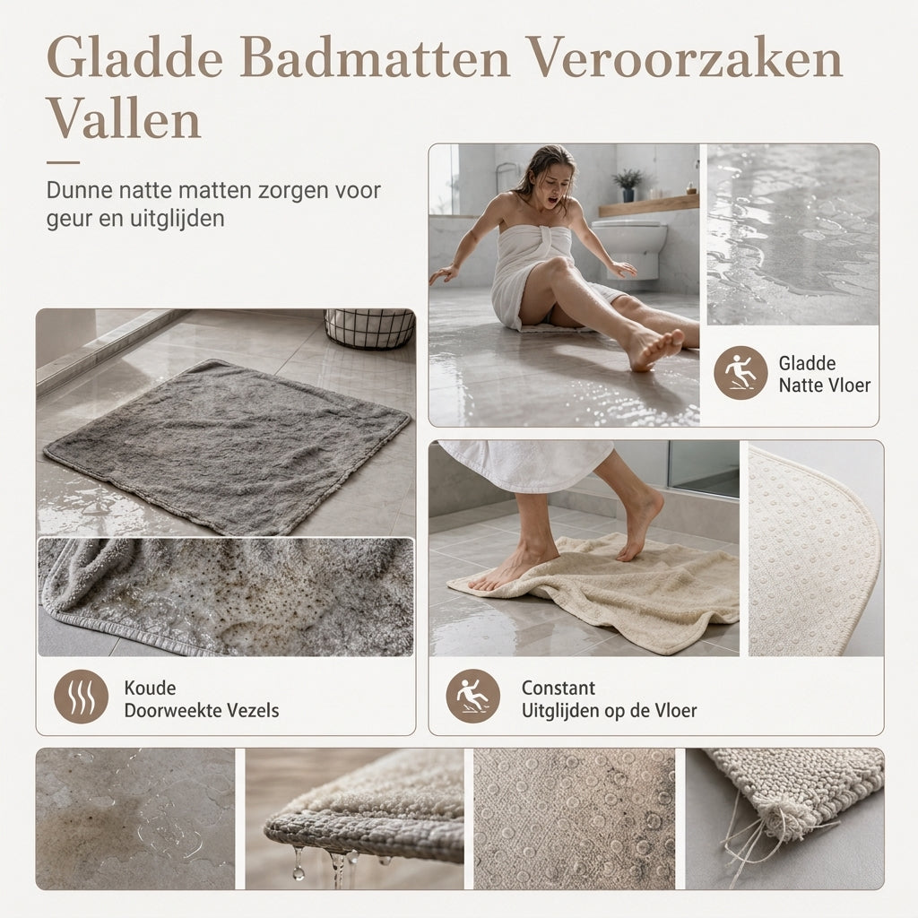 Luxe Wafel Badmat – Binnen Seconden Droog & Ultieme Antislip Grip! 🚿