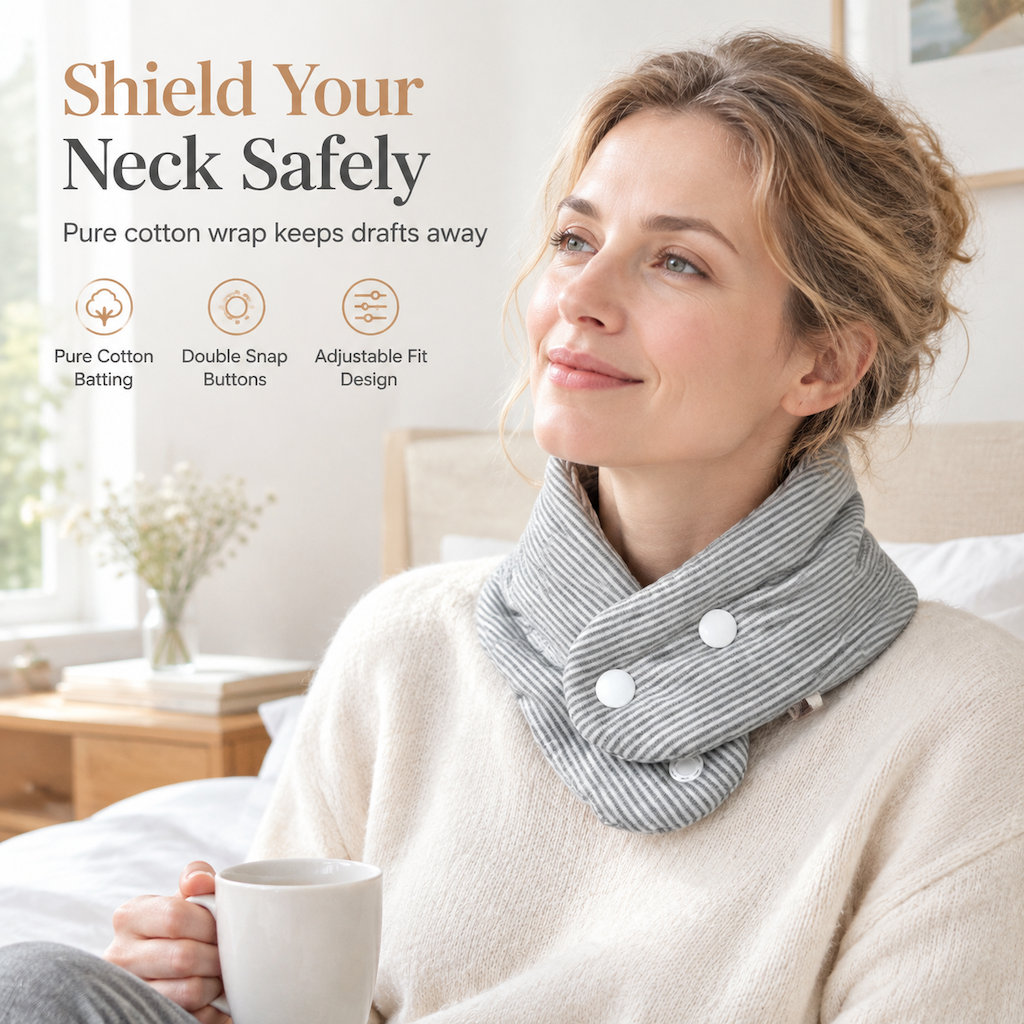 Zachte Katoenen Nekwarmer – Bescherm Je Nek Tegen Koude Tocht op Kantoor & Thuis! 🧣
